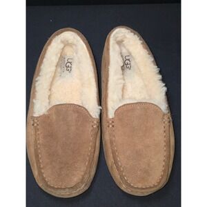 UGG‎ Australia Women's Suede Sheepskin Lined Moc Slippers Tan Size 6